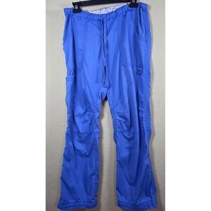 Kathy Peterson‎ Scrub Pants Blue Cargo Drawstring Waist Size M 701 nurse RN gift